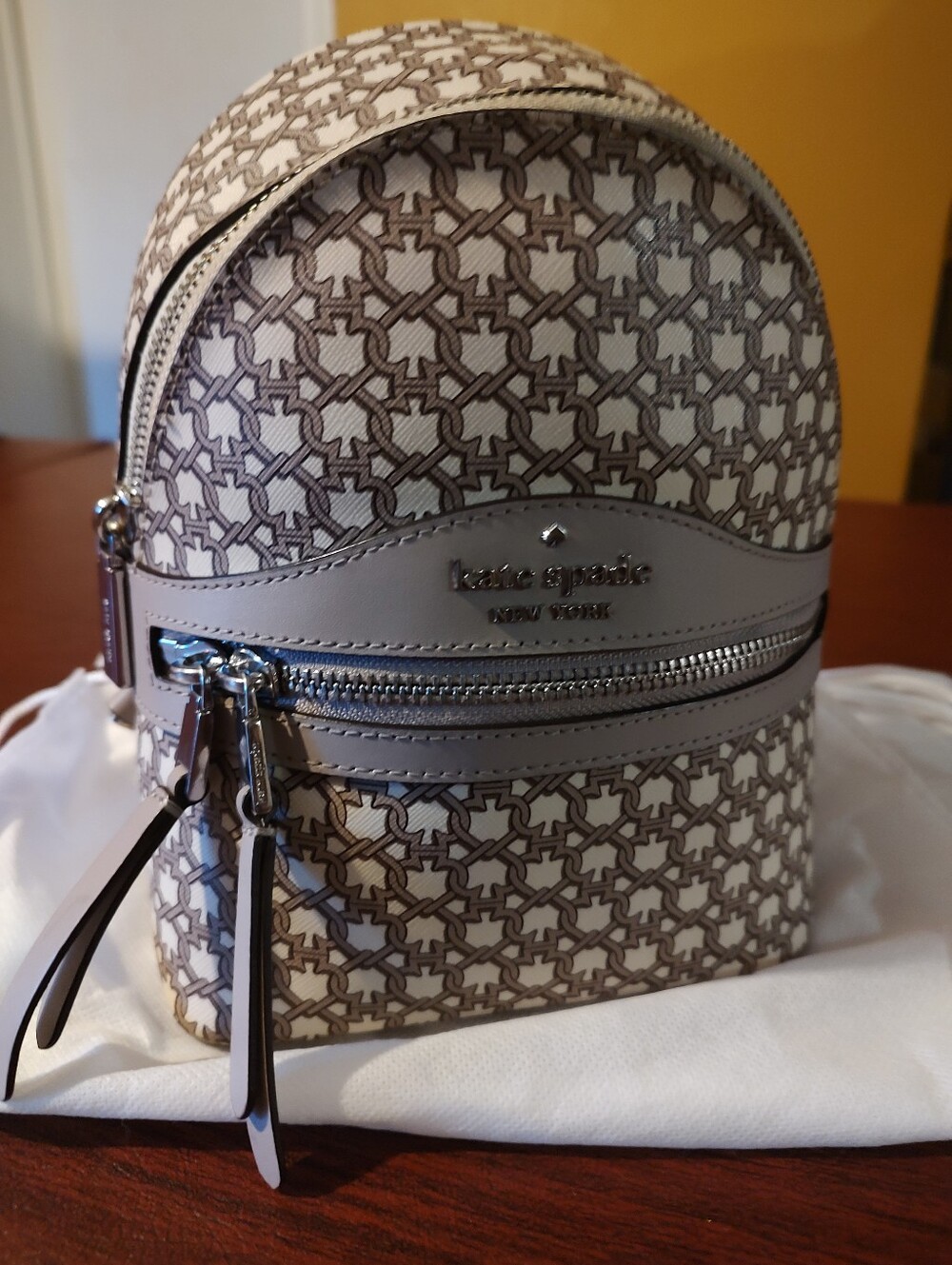 kate spade Cream & Taupe Patterned Mini Backpack